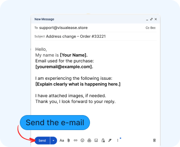 Screenshot showing send button